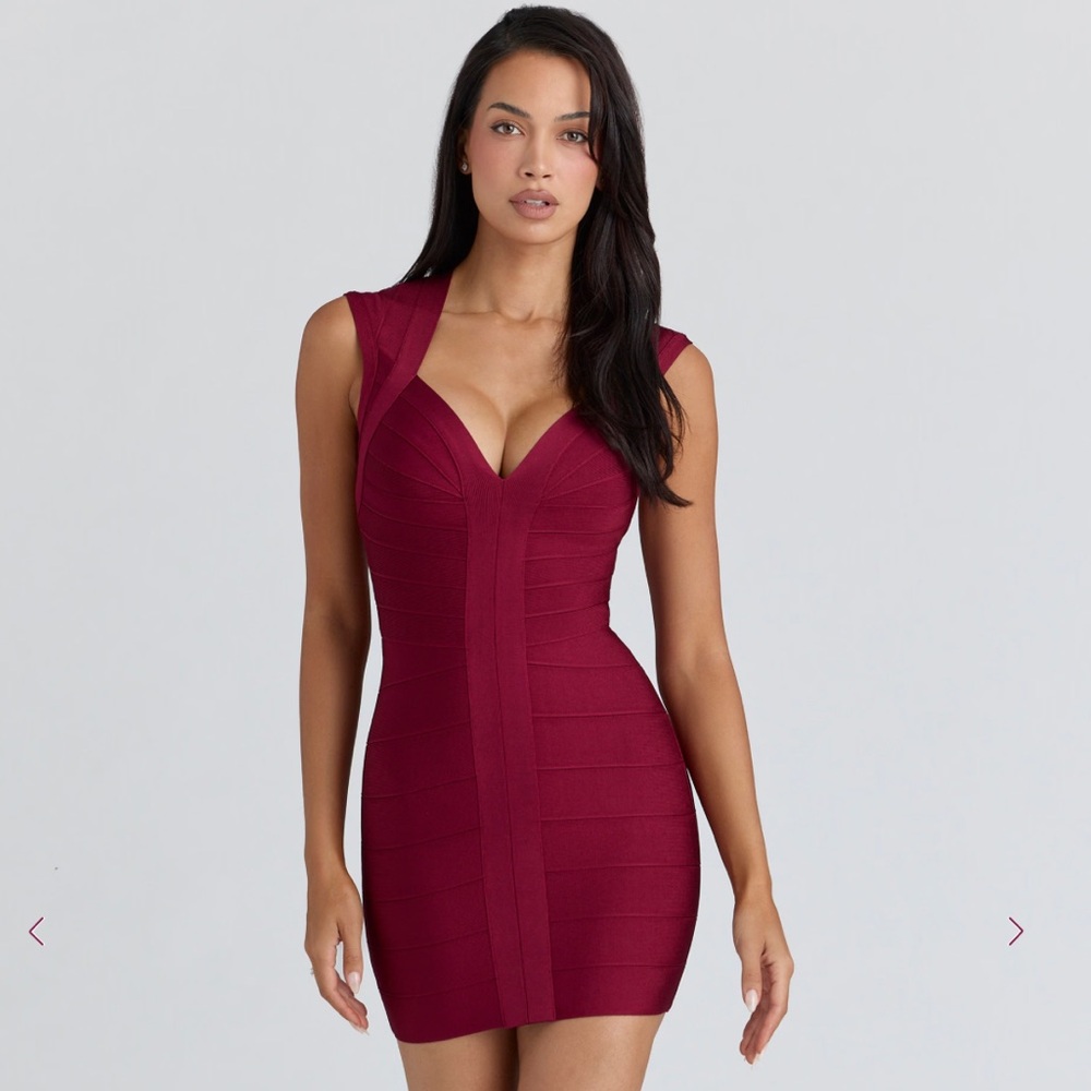 House of CB wine bandage mini dress